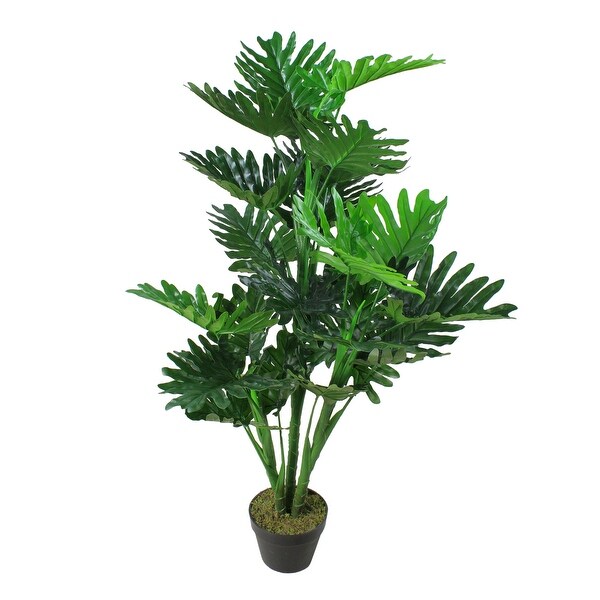 50" Green Potted Philodendron Selloum Artificial Plant